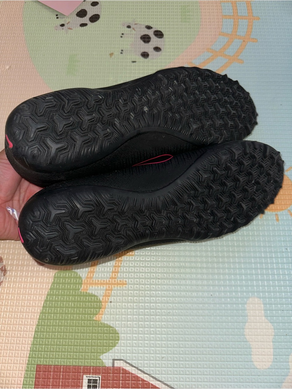 Nike Black Athletic Shoes with Pink Accents